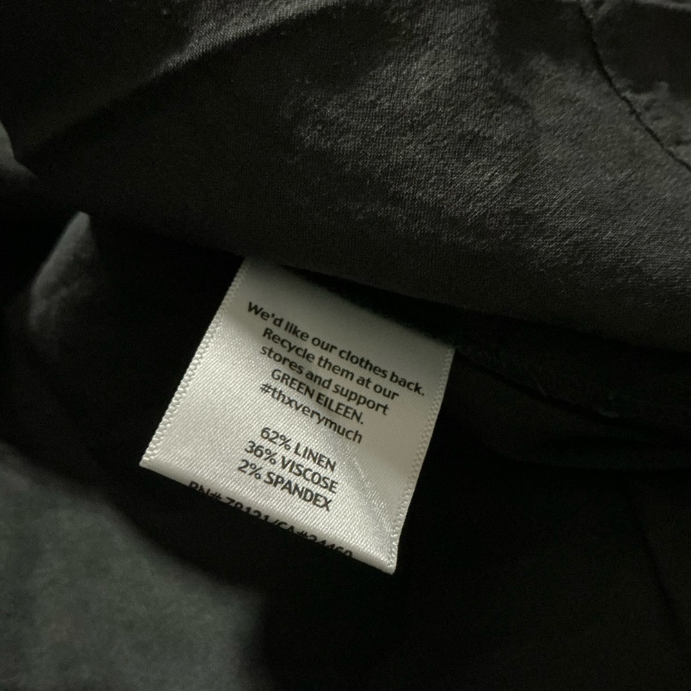 Eileen Fisher black linen blend shirtdress - Picture 3 of 4